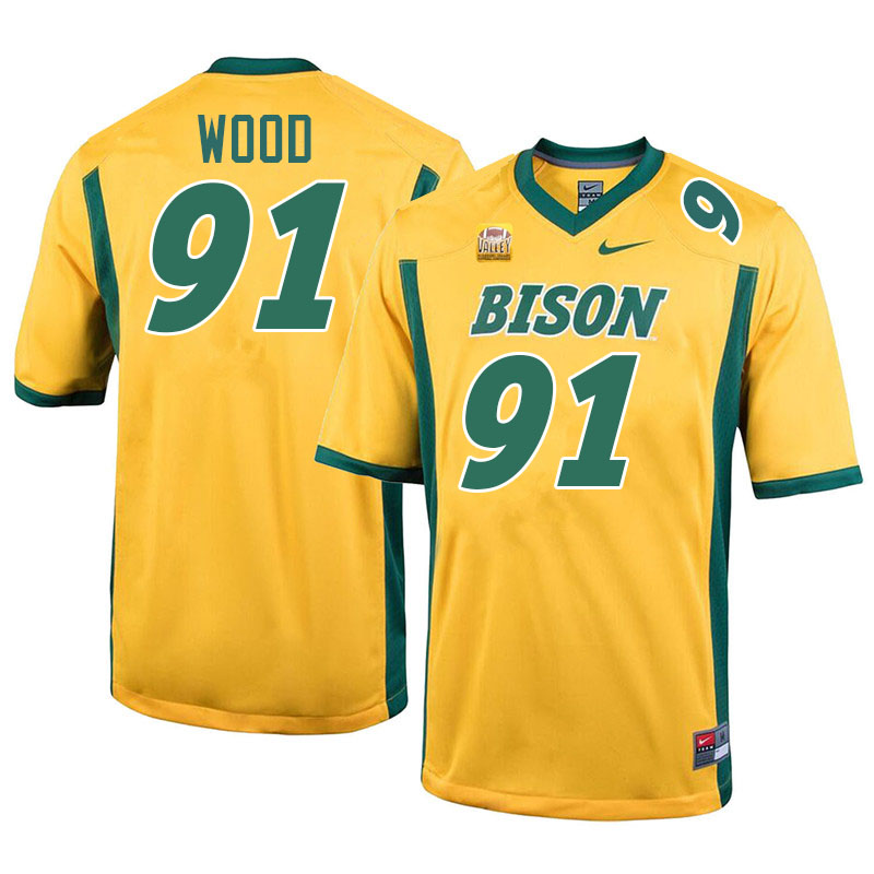 North Dakota State Bison #91 Ethan Wood College Football Jerseys Stitched-Yellow